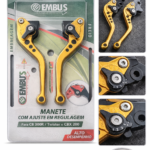 Par de Manetes Esportivos Embreagem e Freio Embus Reguláveis 6 Posições para Honda CB 300R Twister CBX 200